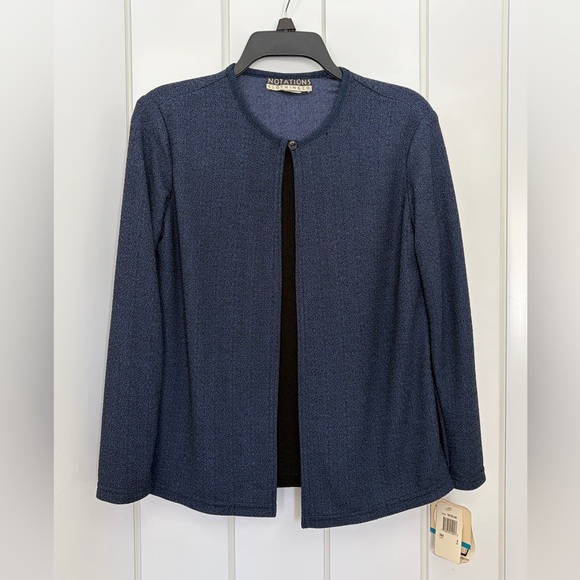 Notations Tops - Notations Blue Knit Layered Look Top‎